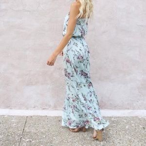 Blue floral maxi dress